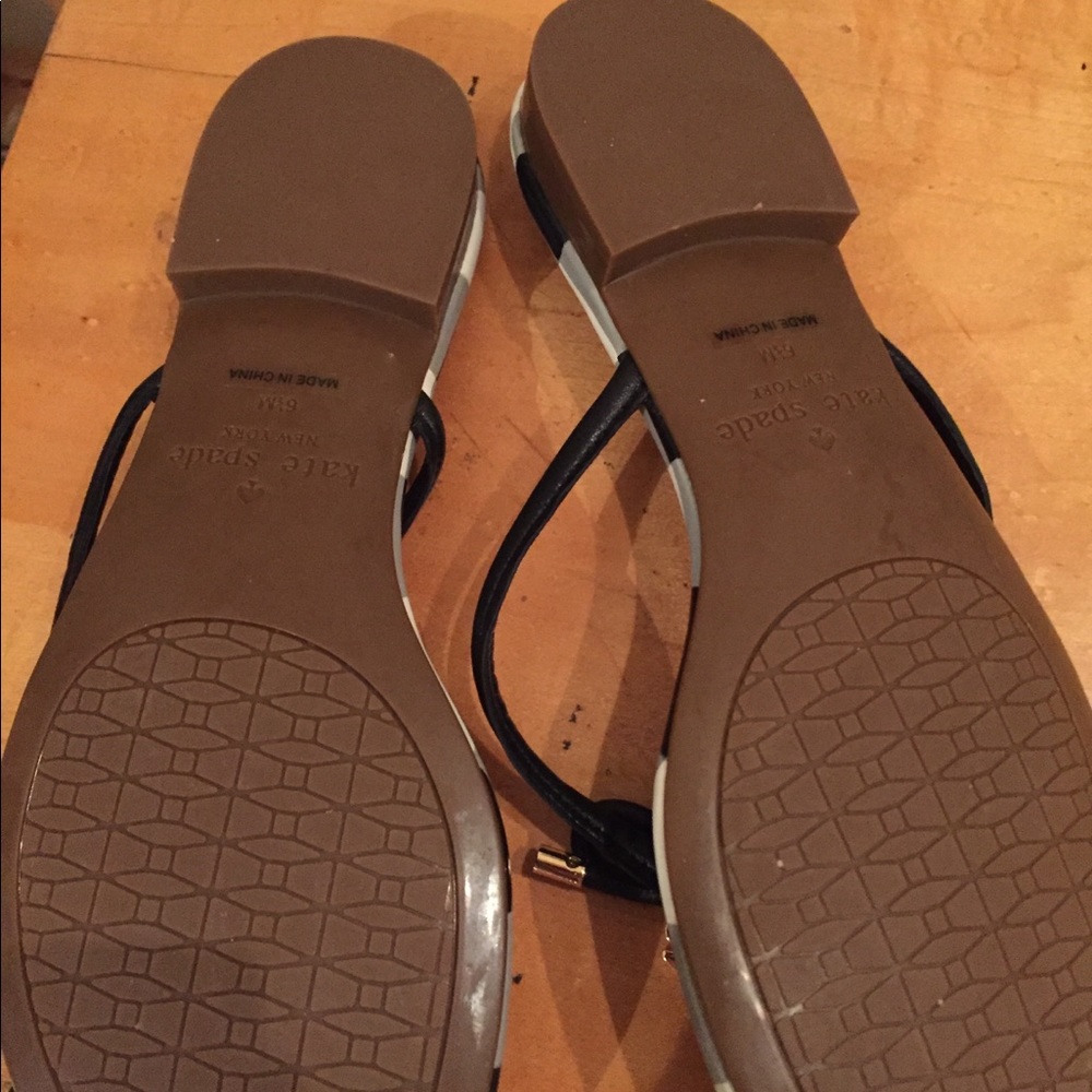 Black Gingham Kate Spade Sandals - Picture 3 of 4